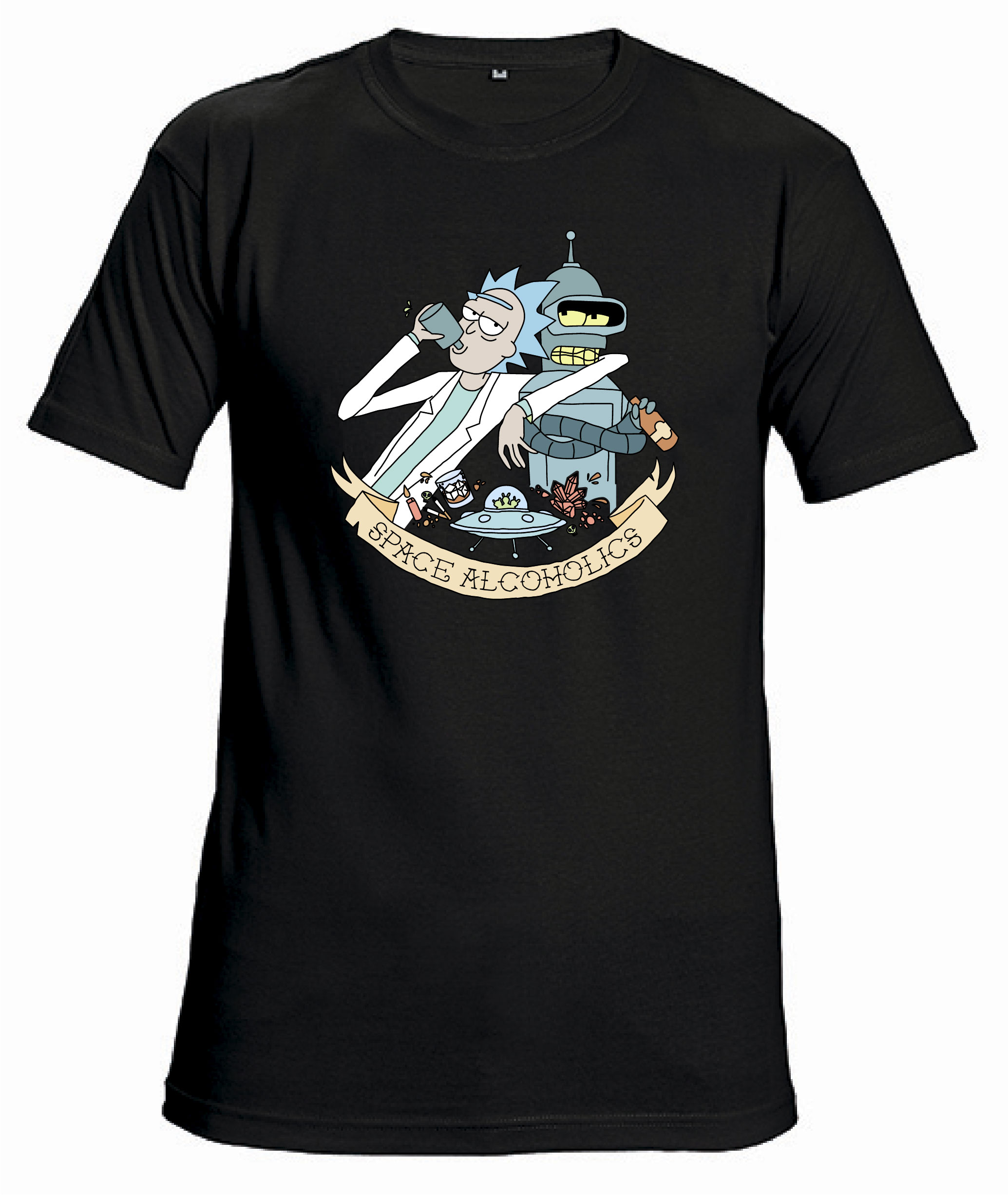 Футболка с принтом "Rick&Bender Space Alcoholics I"