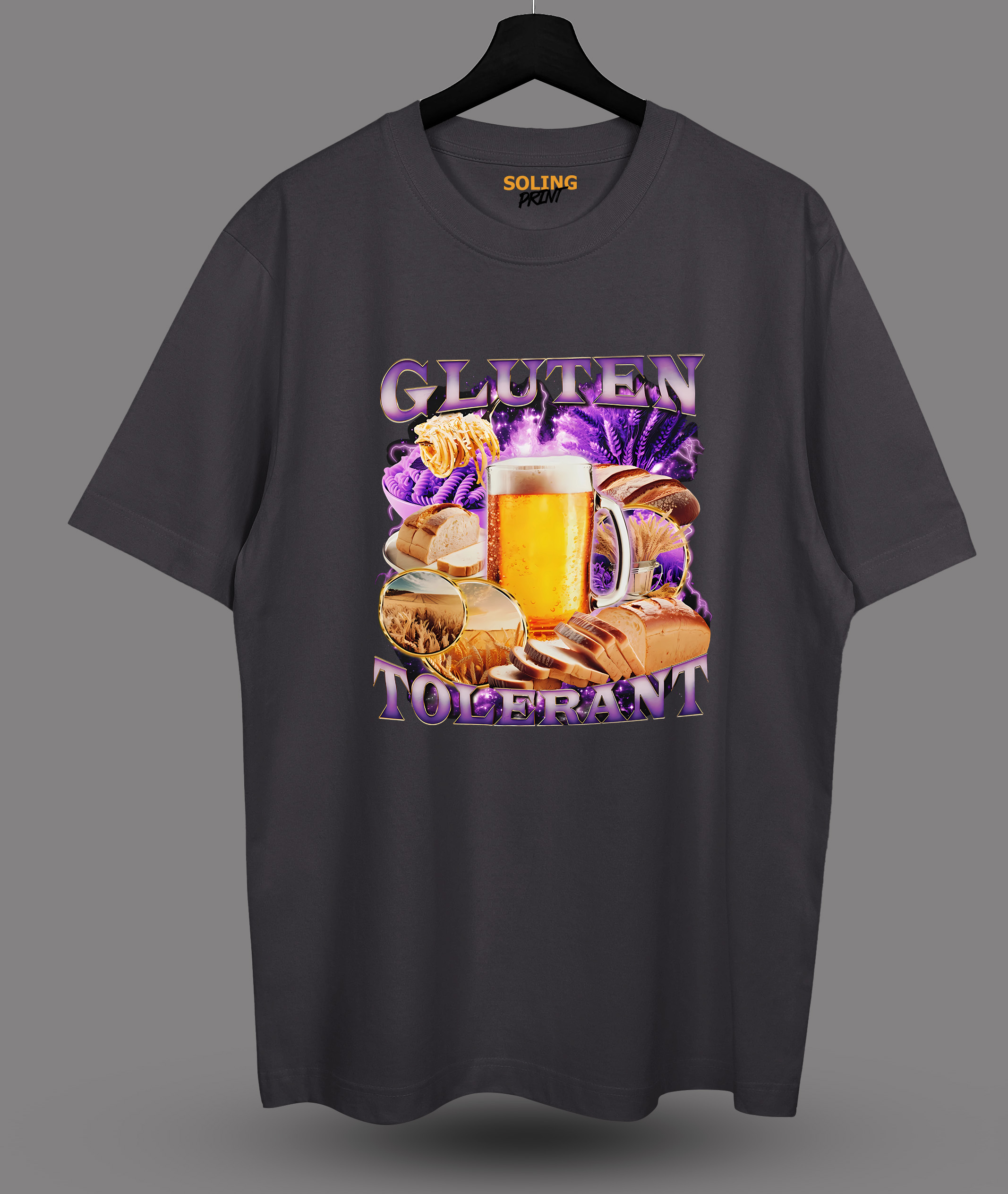 Футболка с принтом Gluten tolerant 