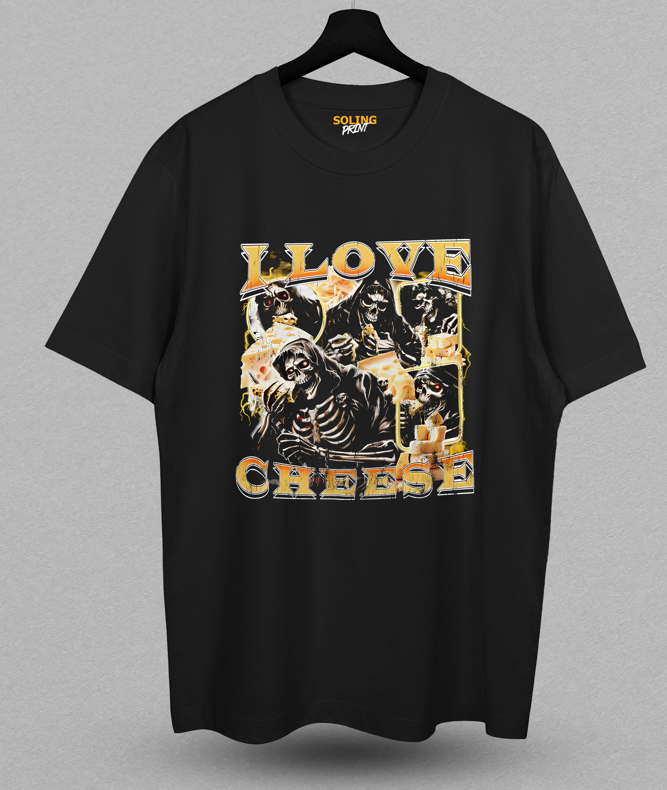 Футболка с принтом I love Cheese (S)
