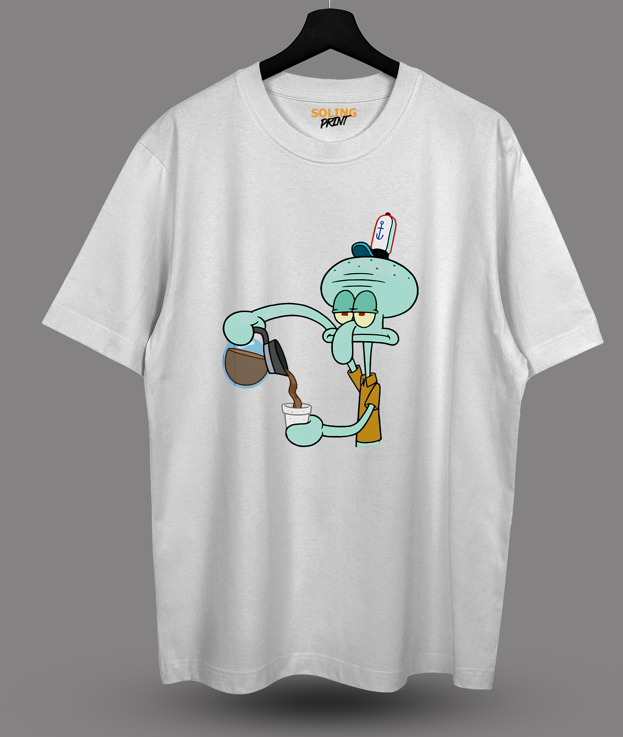 Футболка с принтом Squidward mood 