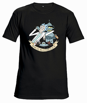Футболка с принтом "Rick&Bender Space Alcoholics I