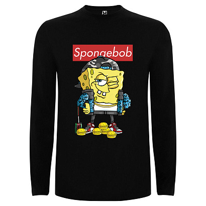Детская футболка с длинным рукавом с принтом spongebob