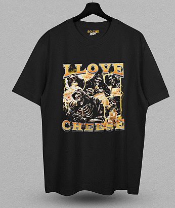 Футболка с принтом I love Cheese